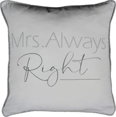 Sierkussen - Organic Mrs Always Right - Beige - 45 Cm X 45 Cm