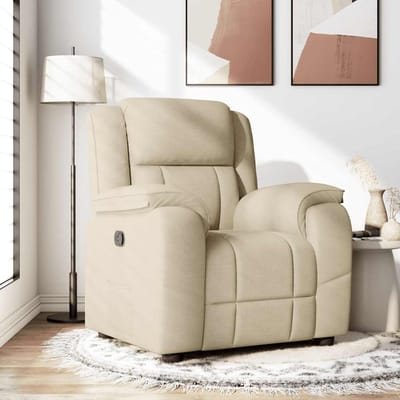 vidaXL - Fauteuil - verstelbaar - stof - crèmekleurig