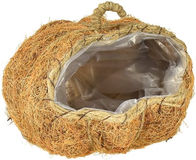 Plantenmand pompoen herfstdecoratie oranje Ø22cm H17cm
