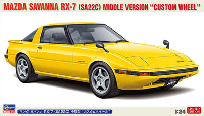 Hasegawa Modelbouwpakket Auto - 20798 Mazda Savanna RX-7 SA22C Middle Version Custom Wheel - Japanse Auto Plastic - 1:24 - Modelbouw