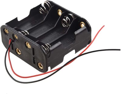 Batterijhouder - Stroomhouder - Apparaten Voeden - 8 AA Capaciteit - Compact Formaat - Zwart