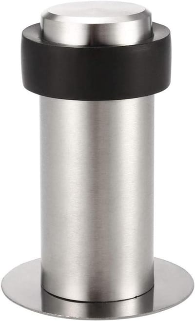 Cilindrische Deurstopper - Vloerstop Deur - Bescherming Muren - Eenvoudige Installatie - 80 mm Hoog - Zilver