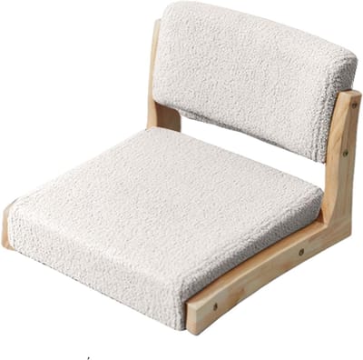 Vloerstoel met rugleuning - Japanse stoel - Comfortabel zitten - Verstelbare rugleuning - 48 x 45 cm - Natuurlijk hout