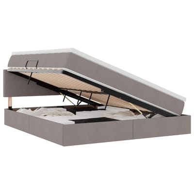 vidaXL - Opbergbed - met - matras - met - hoofdeinde - Taupe - 160 - x - 200 - cm - fluweel