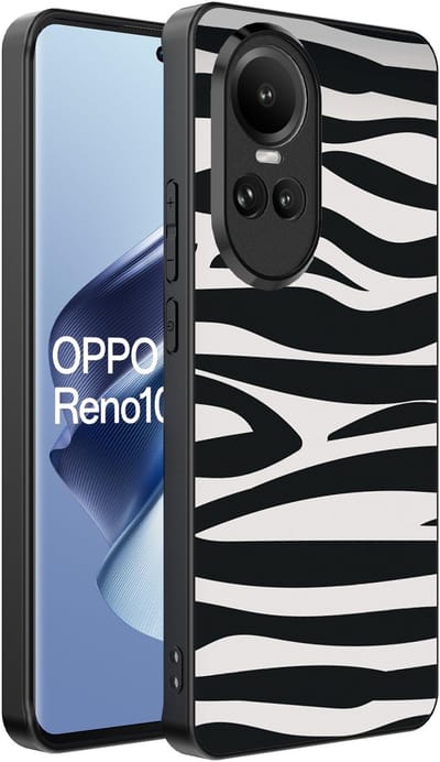 Smartphonica Telefoonhoesje Geschikt voor Oppo Reno 10 / 10 Pro met zebra opdruk - TPU backcover case zebra design - Zwart Wit geschikt voor Oppo Reno 10;Oppo Reno 10 Pro