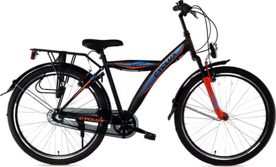 Cyclux Astro Jongensfiets 24 Inch N3 Zwart Oranje