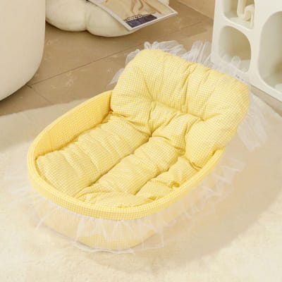 Huisdierbenodigdheden Alle Seizoenen Universeel Kattenbed Hondenbed Plakhaar Kleine Huisdier Kleine Hond Licht en Zacht Beddengoed 60 * 40 * 13cm geel