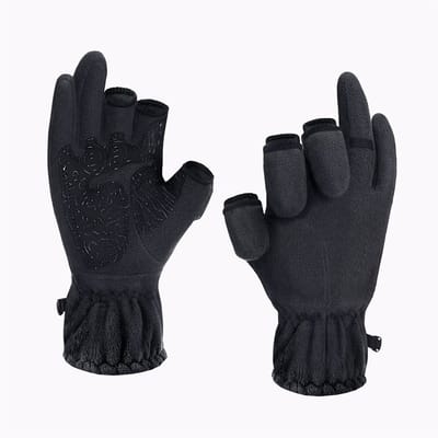 Fleece Vishandschoenen Maat S – Warme, Waterdichte Winterhandschoenen voor Outdoor, Vissen, Fotografie en Jacht, Mannen en Vrouwen -ZWART