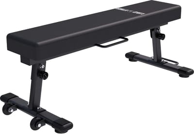 Gorilla Sports Vlakke Fitnessbank - Inklapbaar - Max. 400 kg Belastbaar - Ruimtebesparend - Zwart