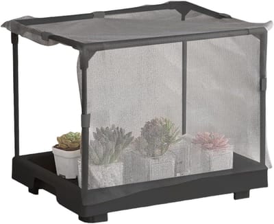 Mini Plantenkas - Kleine Kweekkas - Planten Beschermen - Stevige Buisconstructie - 35 x 27 x 7 cm - Zwart