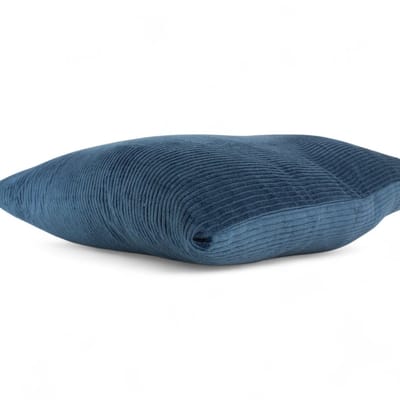 Dog's Companion - Petrol sierkussen 45x45cm ribcord katoen | Blauw corduroy kussen voor bank en fauteuil - Petrol ribcord sierkussen