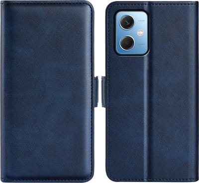 MobyDefend Hoesje - Geschikt voor Xiaomi Redmi Note 12 5G - Luxe Wallet Book Case (Sluiting Zijkant) - Blauw