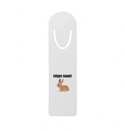 Hacebo® - konijn met eigen naam metalen boekenlegger - Konijn - konijnen liefhebbers - iemand die houdt van konijnen - verjaardag - cadeau - kado Bladwijzer boekenleggers - 12.7 cm x 3.2cm