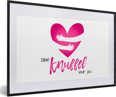 Fotolijst incl. Poster - Beterschap - Quotes - Knuffel - 60x40 cm - Posterlijst