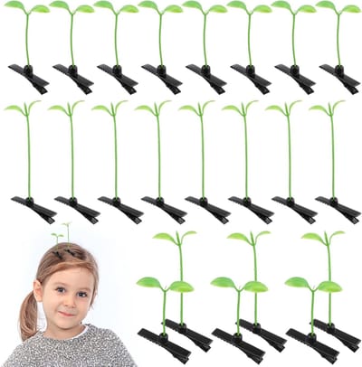 50 Stuks Bonen Spruit Haaraccessoires voor Kinderen, Feestelijke Haarclips voor Kerstmis en Speciale Gelegenheden