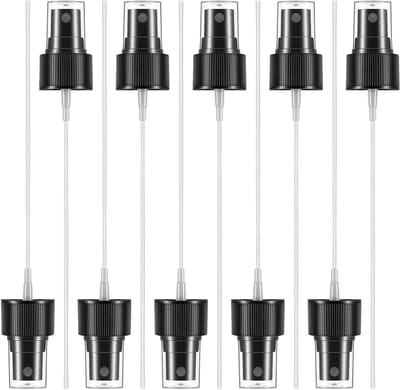 10 Stuks Plastic Spray Nozzle met Fijnnevel voor Flessen - Vervangbare Spuitkop met 14.5cm Onderwaterbuis voor Essentiële Olie, Parfums en Schoonmaakproducten