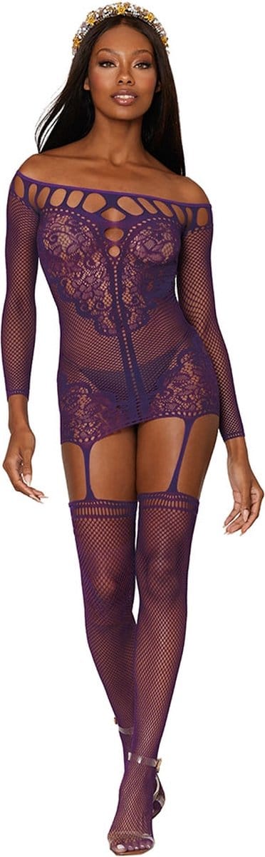 Dreamgirl (All) Garter Dress Diamond - One Size aubergine O/SQ