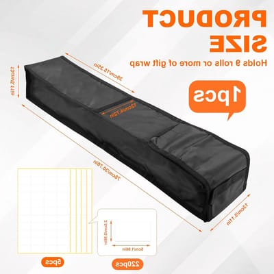Cadeau inpak organizer met gaasvakjes, 82 x 12 x 34 cm, duurzaam en scheurvast materiaal, ideaal voor feestdagen en evenementen