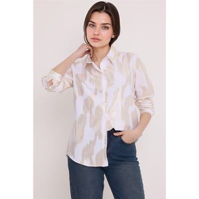 Oversized gestreepte blouse met knopen