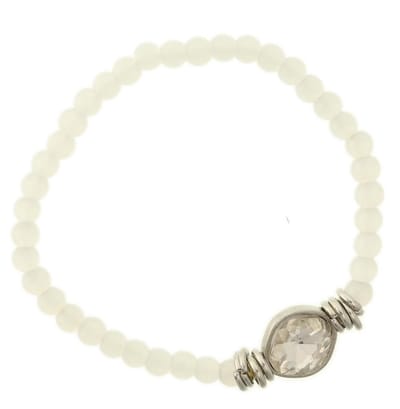 Behave - Armband met witte glaskralen - Fris en elegant - Allround stijl