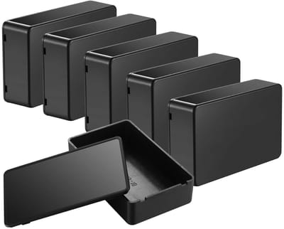Elektronische Projectdoos 6-Pack, Kunststof Behuizing voor Elektronica, Waterdichte Connectorbox voor Doe-Het-Zelf Projecten - 100x60x25mm