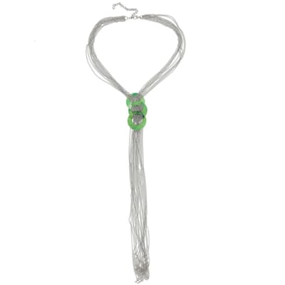 Behave - Ketting met hanger - Zilver kleur - Groen - 43 cm