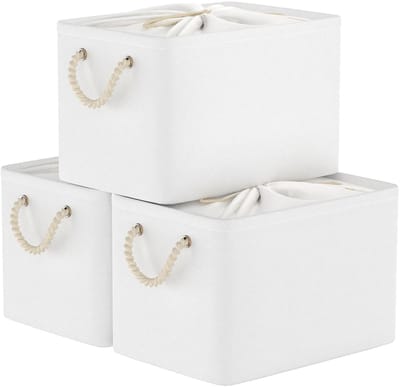 Dailygoods- Opbergmand Opvouwbaar - Kledingopslag - 38x28x26cm - Koorddeksel - Versterkte Handgrepen - Ruimtebesparend - Opbergdoos