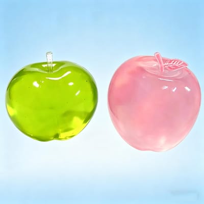 Op voorraad Apple Maltose Squishy Speelgoed, Groen & Roze Dubbele Kleur, Transparant Langzaam Terugverend Fidget Stressverlichtend Speelgoed