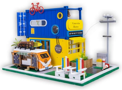 Miniatuur Bouwpakket L Volwassenen - Knutselen Meisjes - Houten Poppenhuis - DIY - Concerto Bistro - Crafts&Co