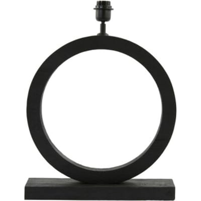 Light & Living Tafellamp Tinar Mangohout, 55cm - Mat Zwart (excl. kap)