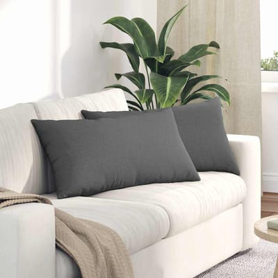 vidaXL - Zitkussens - 2 - st - Stof - Donkergrijs - 80 - x - 40 - cm