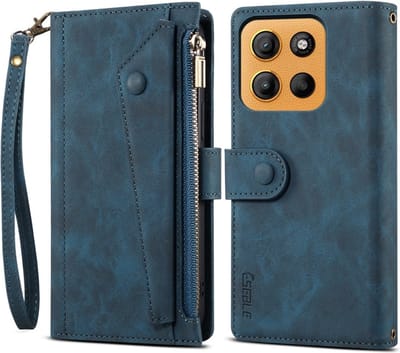 Coverup Hoesje - Geschikt voor Motorola Moto G15 / G17 (Power) Hoesje - Coverup Book Case met Portemonnee - Blauw