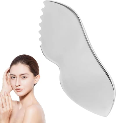 Gua Sha Tool van RVS voor Lymfedrainage, Gezichtsmassage en Vermindering van Puffiness voor Strakkere Huid