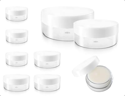 Set van 6 Lege Crèmeflessen, Reisbottles voor Vullen, Kleine Plastic Cosmetische Containers voor Lotions en Crèmes (5g en 10g) met Deksel en Handige Opbergtips