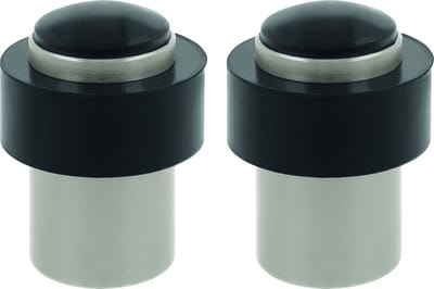 AMIG Deurstopper/deurbuffer - 2x - D30mm - inclusief schroeven - mat zilver