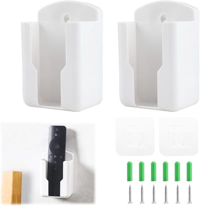 Set van 2 Wandbeugels voor Afstandsbedieningen, Ruimtebesparende Houder met Plakstrip en Schroeven, Geschikt voor Diverse Afstandsbedieningen en Accessoires