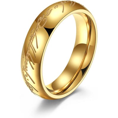 Roestvrij Staal Lichtgevende Lord of The Rings Fan Nostalgische Magische Ring 5# beige