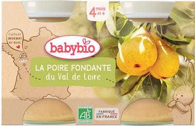Babybio Organic Mellow Pear 4 Maanden en Ouder 2 x 130 g Potjes