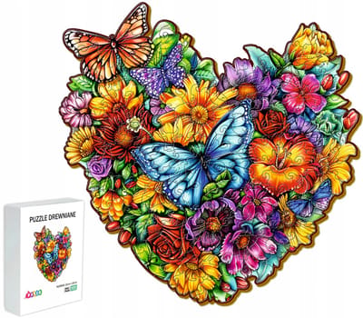 Houten Puzzel 151 Stukjes - Bloemenhart, Cadeau voor Kinderen