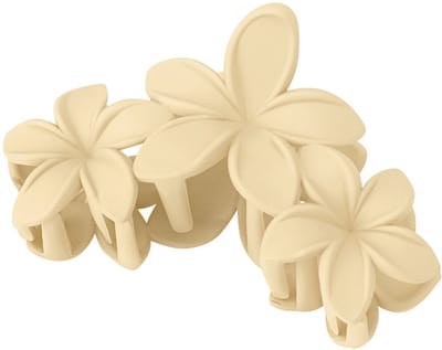 Hairclip flowers crème 11 cm - haarklem dames - meisjes - voor dik en dun haar - bloemen - easyhairdo
