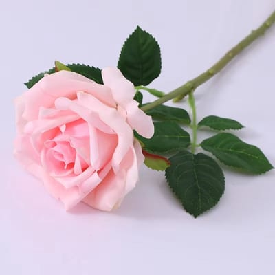 Roos - roze - zijden bloemen - 3 stelen - onderhoudsvrij - 44 cm - kunstbloemen