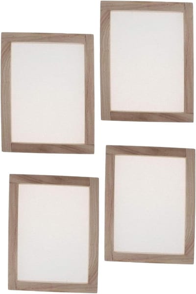 Set van 4 Papermaking Screens voor Handgemaakt Papier – Traditionele Deckle Mold voor DIY Creatieve Projecten, Geschikt voor Kinderen en Volwassenen (19 x 25 cm)