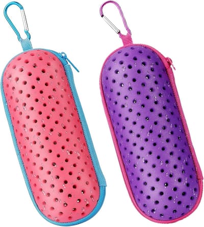Zwembril etui - Brillen koker - Bescherming op reis - Set van twee stuks - 19x8x6 cm - Zwart