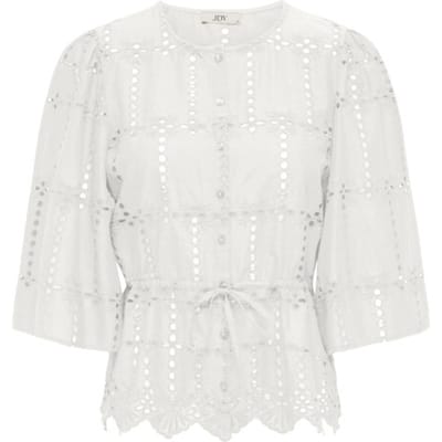 Jacqueline de Yong jojo 3/4 anglaise shirt wvn 15377530 cloud dancer
