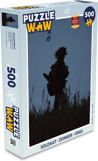 Puzzel Soldaat - Donker - Gras - Legpuzzel - Puzzel 500 stukjes