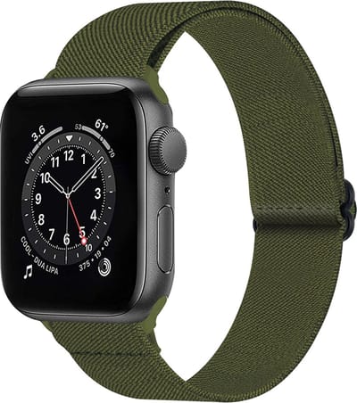 Bandje Geschikt Voor Apple Watch Bandje 42/44/45/46 mm Nylon Polsband Met Gesp - Horloge Bandje Geschikt Voor Apple Watch 1-11 / SE - 42/44/45/46 mm Bandje Stof - Donkergroen