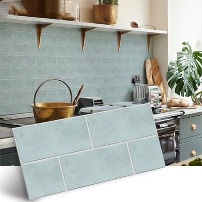 Cosensi- Vloerstickers Antislip - Zelfklevende Tegelstickers - PVC - 30cm x 15cm - Set van 12 - Geschikt voor Keuken/Badkamer - Vloertegels