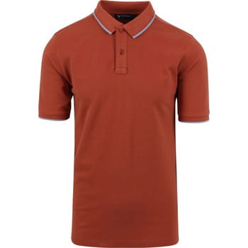 Suitable Respect Polo Tip Ferry Terracotta - Maat S - Heren - Polo shirt Heren met Korte mouw