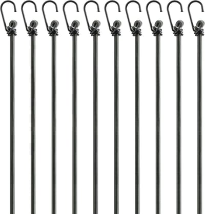 Expander Set - Rubberen Spanners - Bagage Vervoer - Met Rubber Beklede Haak - 4 Lengtes - Legergroen