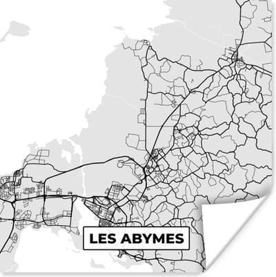 Poster Les Abymes - Plattegrond - Frankrijk - Kaart - Stadskaart - 100x100 cm XXL